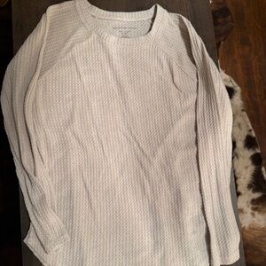 American Eagle Outfitters Cream Waffle Knit Long Sleeve